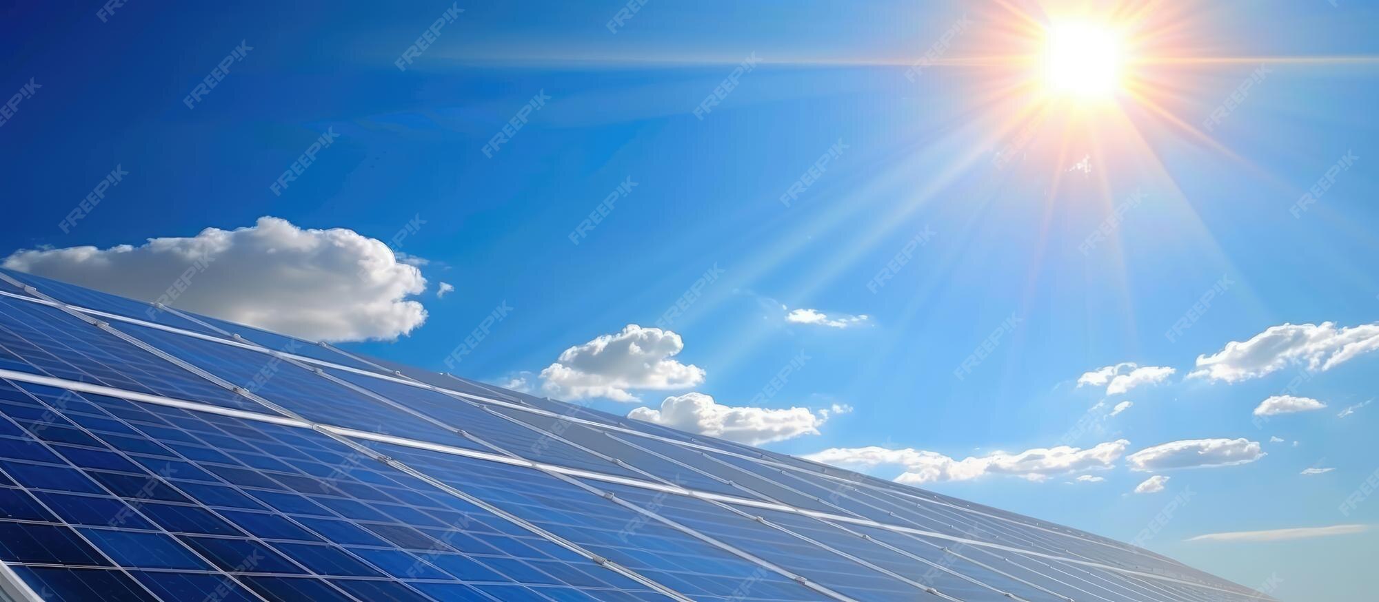Premium Photo Solar panels in a solar power plant absorb sunlight to