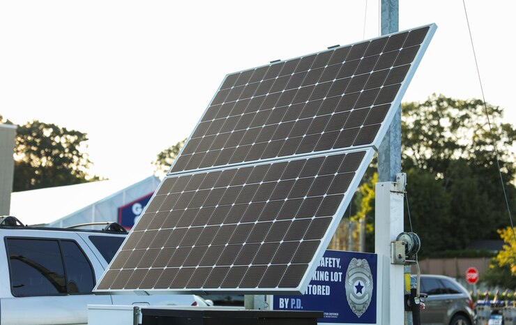 Photo solar panels symbolize a cleaner future harnessing sunlight to power our world sustainably combat