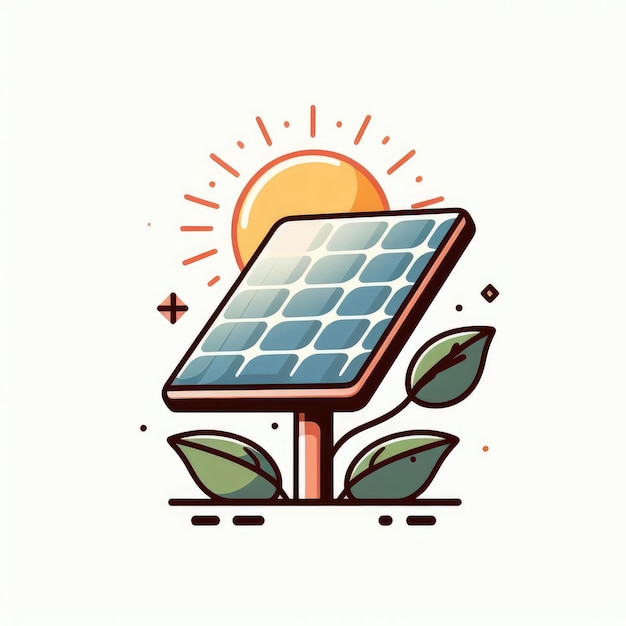 solar panels on white background