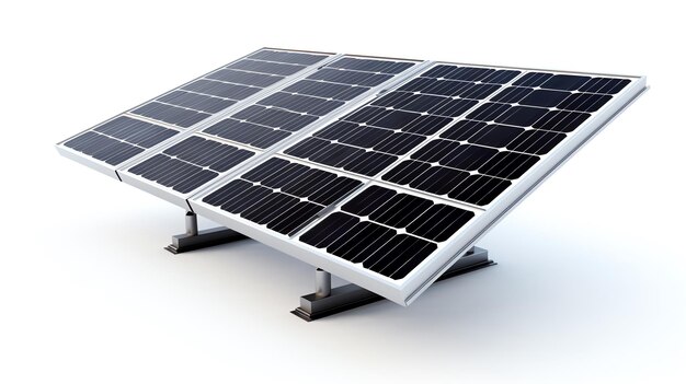 Photo a solar panels on a white background