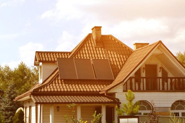 Solar power energy on the roof to a standard house