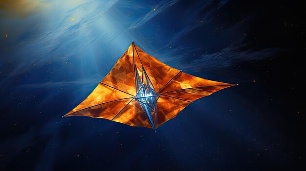 Photo solar sail propulsion solid color background