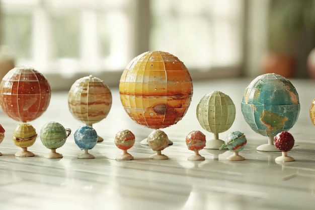 Photo solar sistem planets made of ice cream scoops photoreali