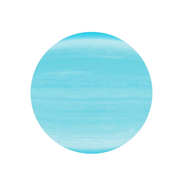태양계 개념입니다. 흰색 배경에 공간에서 전체 큰 행성 Uran의 보기. NASA에서 제공한 이 이미지의 요소입니다. 3d 렌더링