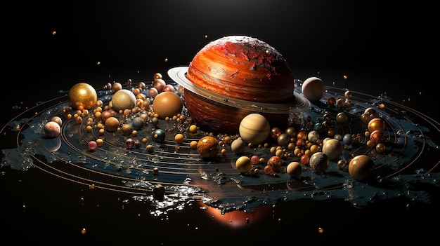 太陽系は、太陽、水星、金星、地球、火星、木星、土星、ウラナット、海王星で構成されています。