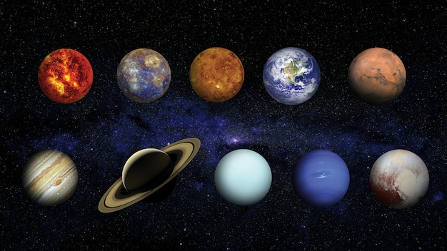 Фото Солнечная система. элементы этого изображения, предоставленные наса