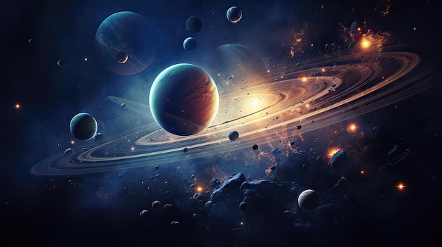 Solar system exploration where spacecraft venture to visit planets unveiling the mysteries and beauty of our neighboring celestial bodies Planetary revelations cosmic adventures Generated by AI