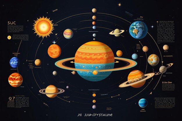 太陽系 惑星 背景 ベクター 太陽 銀河 占星術 インフォグラフィック ポスター 地球 木星