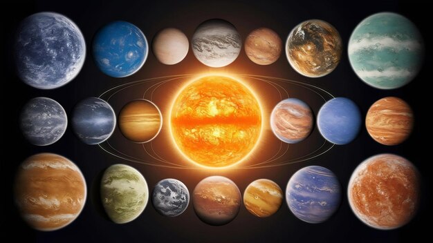 Photo solar system planet collage