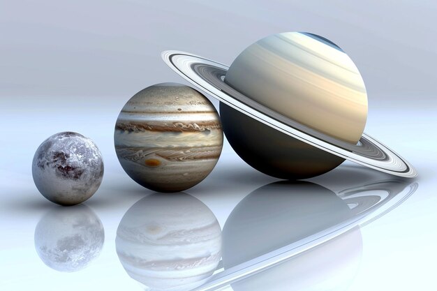 Foto pianeti del sistema solare d saturno venere e luna
