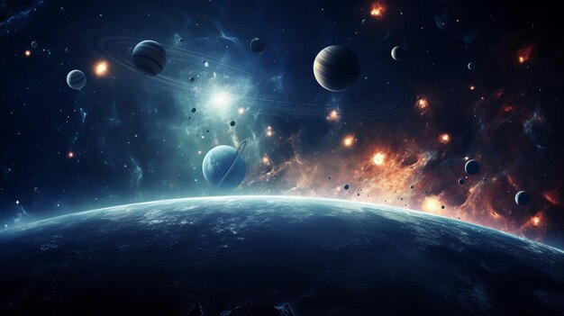 Solar System Space Background