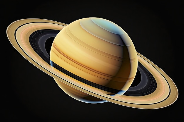 The Solar System with Saturn as the background planet Generative AI