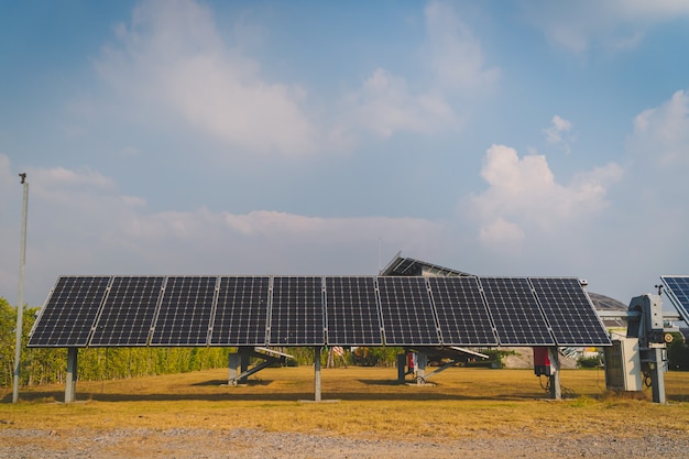 Solar tracking system at solar power plant