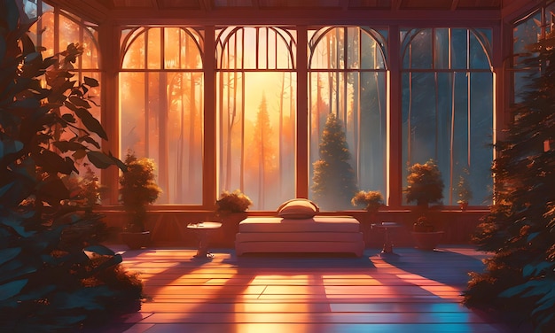 Solarium Between the Pines Wallpaper