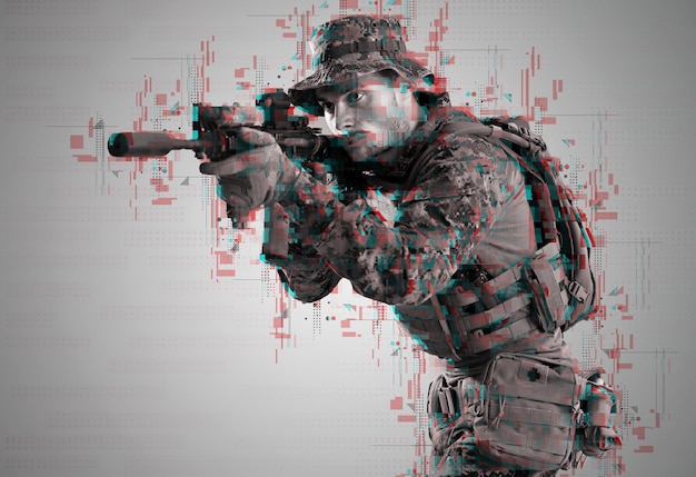 soldaat richt laser zicht optics glitch