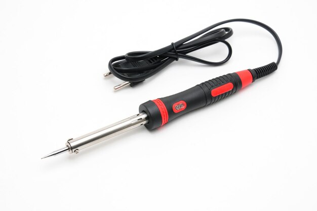 Soldering iron for electricians on an isolated white background