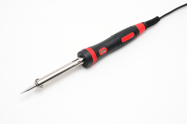 Soldering iron for electricians on an isolated white background