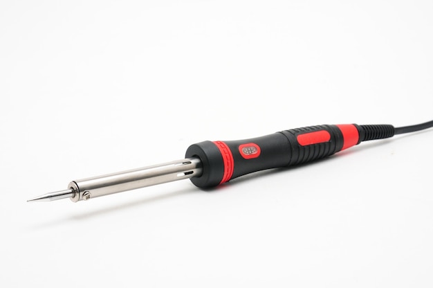 Soldering iron for electricians on an isolated white background