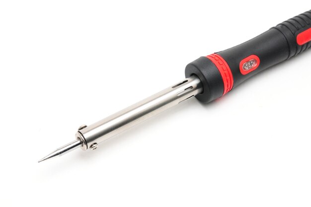 Soldering iron for electricians on an isolated white background