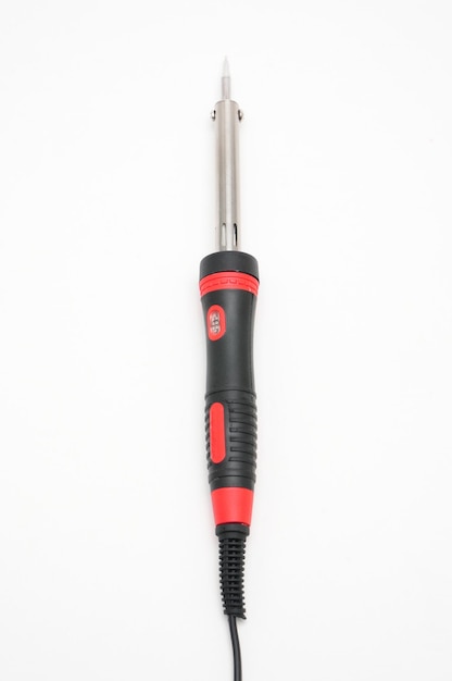 Soldering iron for electricians on an isolated white background