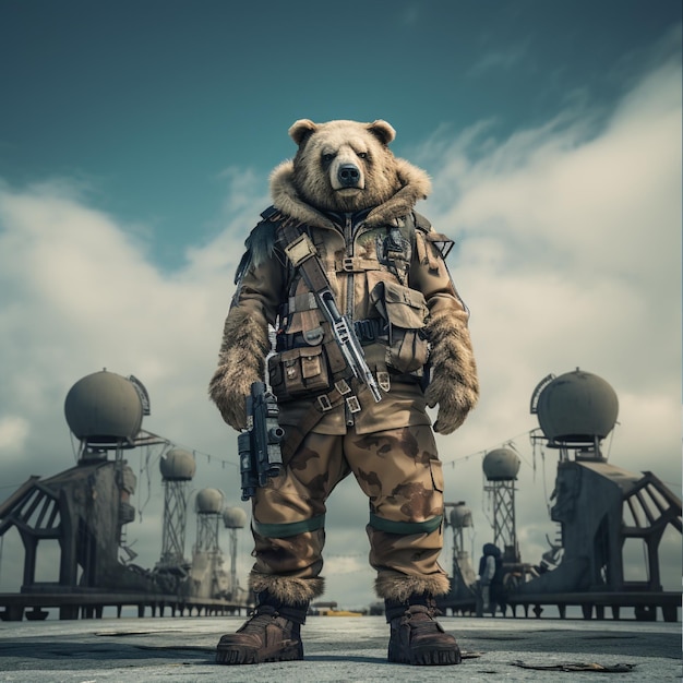 A soldier bear ready to fight 11