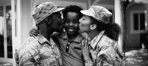 Soldier couple and son