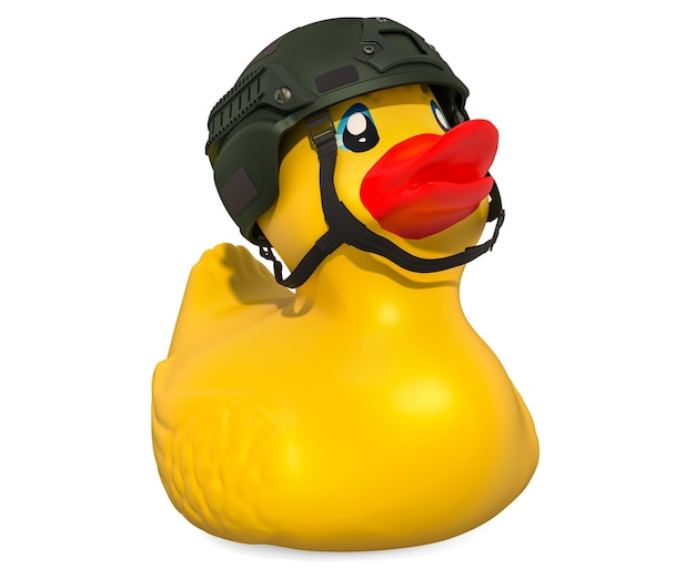 兵士のゴム製アヒルの 3D レンダリング