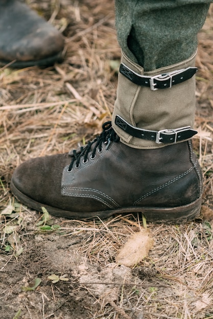 Photo soldier's boot of a german soldier