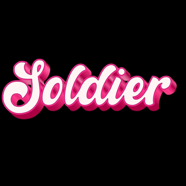 Foto soldier typography 3d design roze zwart witte achtergrondfoto jpg.