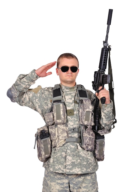 Soldier with assault rifle