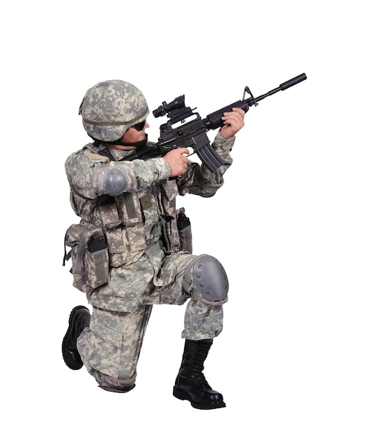 Soldier with assault rifle