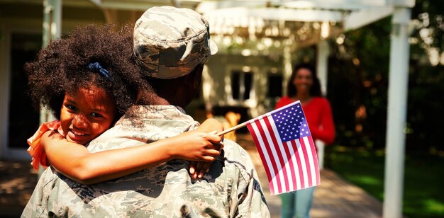 Soldier with daughter