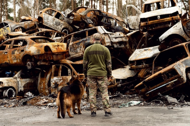 Soldier with dog