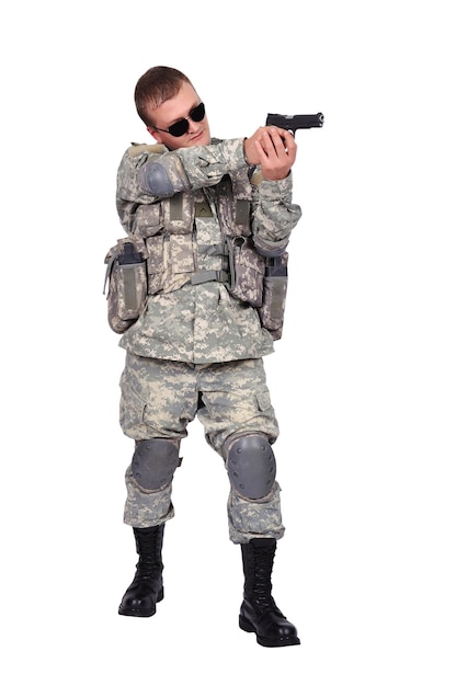 Soldier with gun