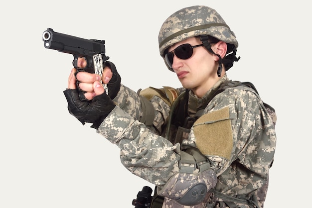 Soldier with gun