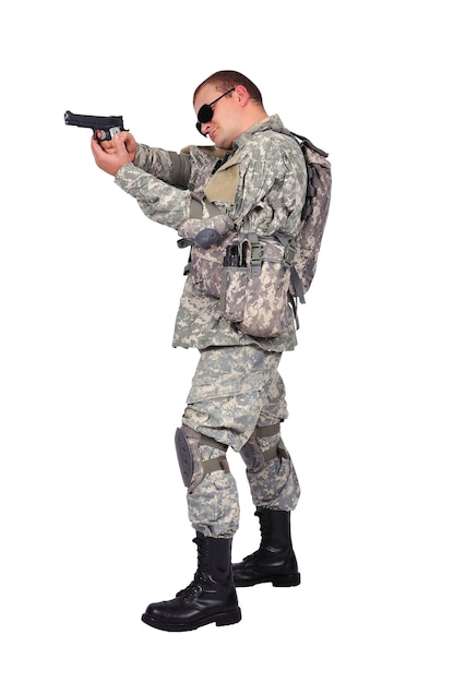 Soldier with gun