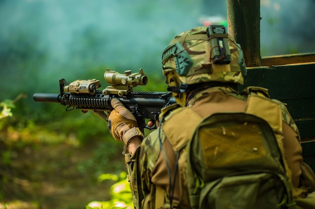 Soldier with rifle