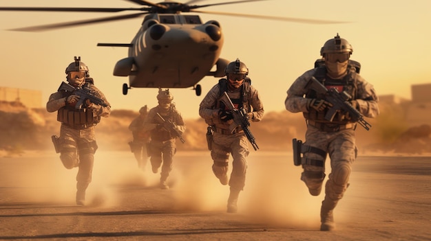 Photo soldiers on mission in the desert