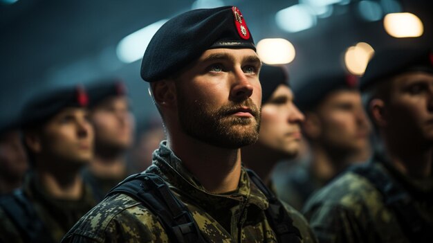 Soldiers Standing At Attention During Wallpaper