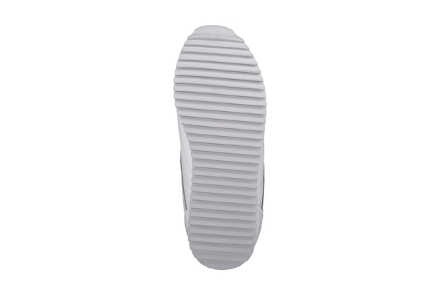 Photo sole white polyurethane sneaker on a white backgroundbottom sports shoes polyester