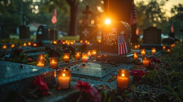 A Solemn Image Of Veterans Grave Surrounded Wallpaper