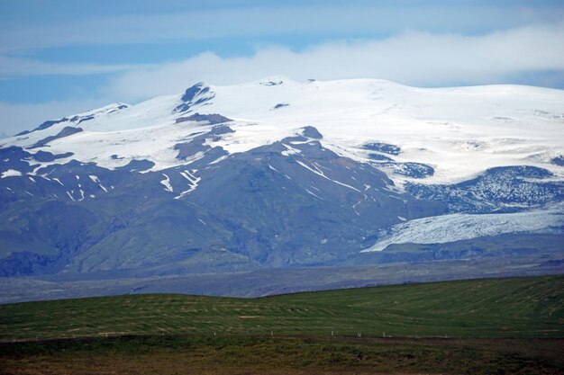 Solheimajokull-gletsjer in IJsland in de zomer