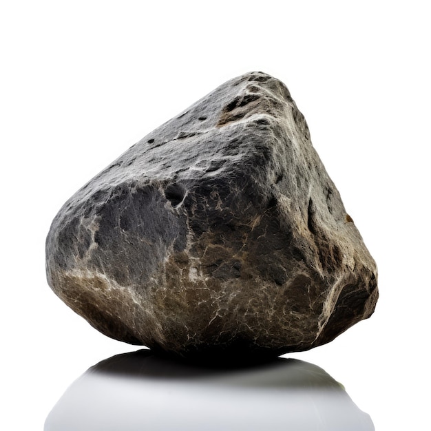 Solid as a Rock Isolated Stone on White Background