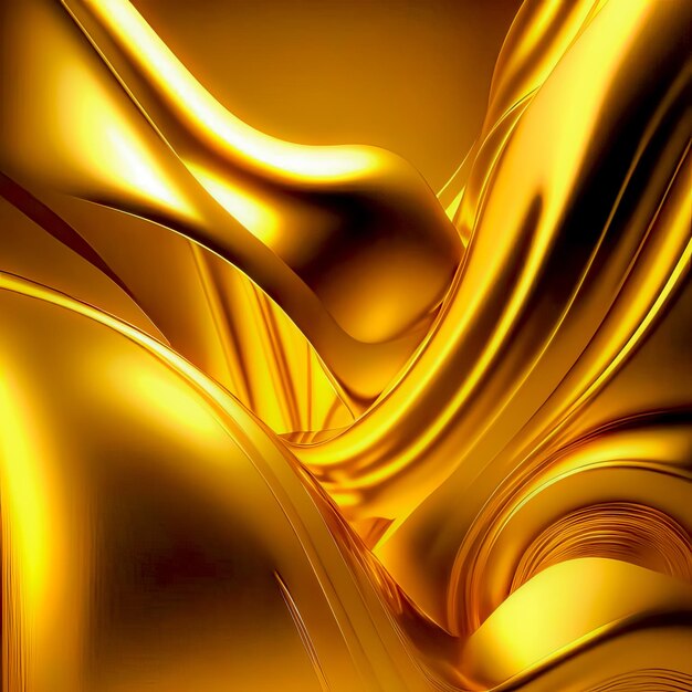 Сплошной фон золотой шелковой шелковистой атласной ткани