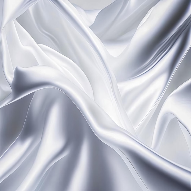 Solid background of white silk silky satin fabric