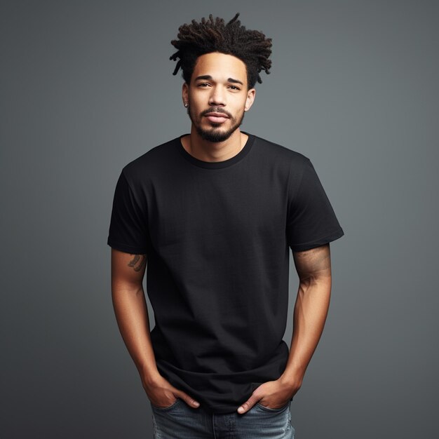 Solid Basic TShirt black Man unbranded