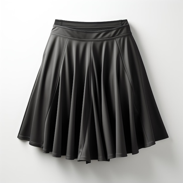 Solid black Color Tennis skirts on mockup isolated on white background generative ai