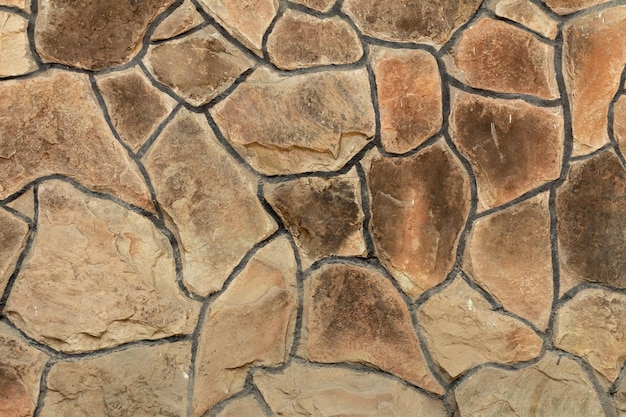 Solid brown and beige stone wall Suitable for background