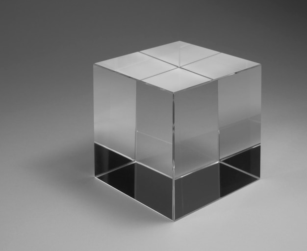 Photo solid glass cube