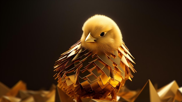 Solid gold baby chicken